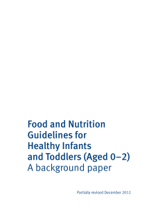 Food and Nutrition Guidelines for Health Infants