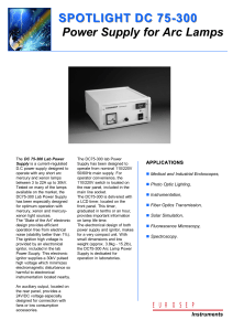 SPOTLIGHT DC 75-300 Power Supply for Arc Lamps