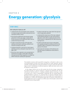 Chapter 8: Energy generation:glycolysis