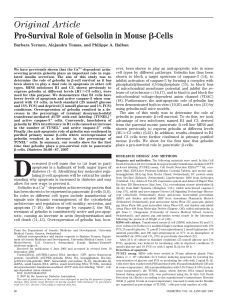 Pro-Survival Role of Gelsolin in Mouse β