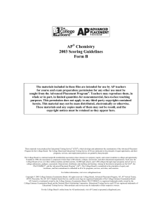 2003 AP Chemistry Form B Scoring Guidelines - AP Central