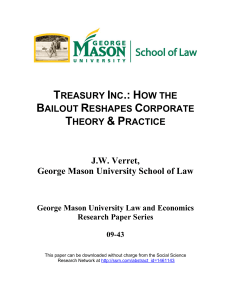 Treasury Inc.: How the Bailout Reshapes