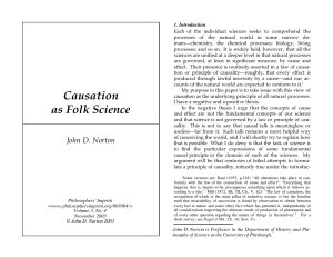 Causation as Folk Science - University of Pittsburgh