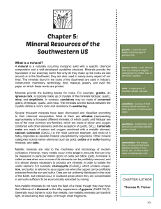 Chapter 5: Mineral Resources of the Southwestern US