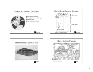 Lecture 10: Ocean Circulation Basic Ocean Current