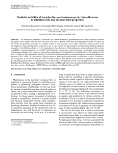 Probiotic activities of Lactobacillus casei rhamnosus: in vitro