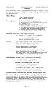 Descriptive Chemistry for Midterm Exam #2