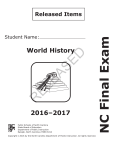 world history — released items - North Carolina Public Schools