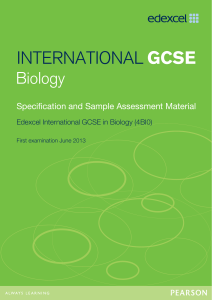 Edexcel International GCSE in Biology (4BI0)