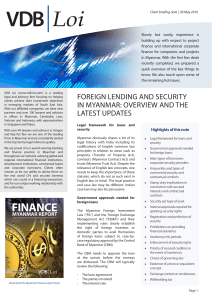 foreign lending and security in myanmar: overview and