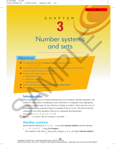 Number systems and sets - Cambridge University Press