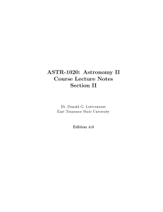 ASTR-1020: Astronomy II Course Lecture Notes - Faculty