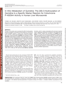 In Vitro Metabolism of Quinidine: The (3S)-3