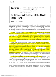 On Sociological Theories of the Middle Range [1949]