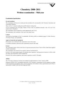 Chemistry written examination 1 2008–2011