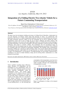 Integration of a Folding Electric Two-wheeler Vehicle for a