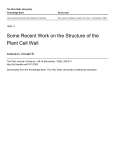 Some Recent Work on the Structure of the Plant Cell Wall