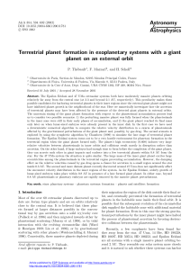 Terrestrial planet formation in exoplanetary systems with a giant