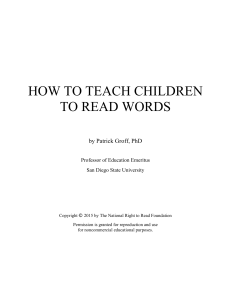 HOW TO TEACH CHILDREN TO READ WORDS
