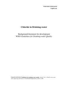 Chloride in Drinking-water - World Health Organization