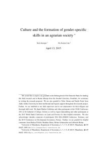 Culture and the formation of gender-specific skills in an agrarian