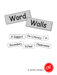 Word Walls: A Support for Literacy in Secondary