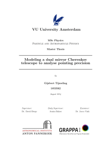 Modeling a dual mirror Cherenkov telescope to analyse pointing