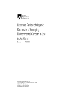 Literature Review of Organic Chemicals of