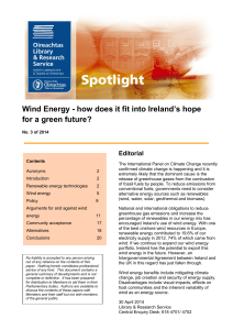 Wind Energy - how does it fit into Ireland`s hope for a green future?