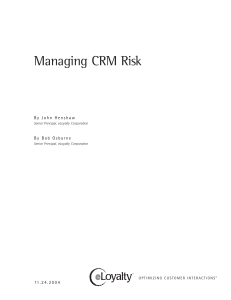 Managing CRM Risk