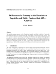 Differences in Poverty in the Dominican Republic and
