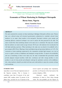 Cite as : Economics of Wheat Marketing In Maiduguri Metropolis