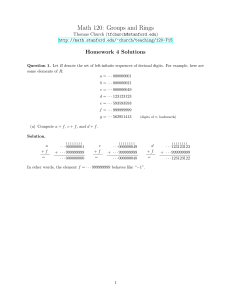 Math 120: Groups and Rings