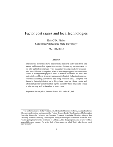 Factor cost shares and local technologies