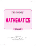 Secondary Maths 6 - Veda Vyasa DAV Public School