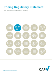 Pricing consultation and regulatory statement