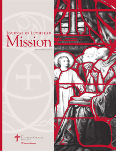 Journal of Lutheran Mission: April 2016