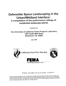UC Forest Products Laboratory list of plants for use in defensible
