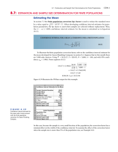 8.7: estimation and sample size determination for finite populations