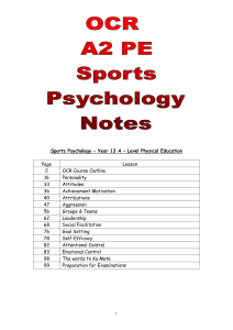 Sports Psychology – Year 13 A