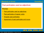 Past participles used as adjectives