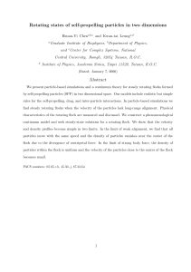 Rotating states of self-propelling particles in two dimensions Abstract