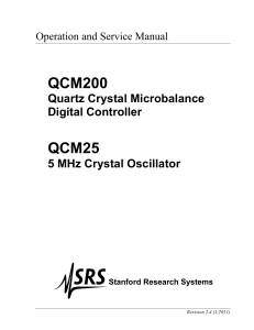 QCM200 QCM25 - Stanford Research Systems