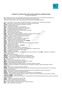 Glossary of regulatory affairs acronyms and abbreviations