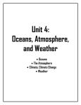 Unit 4: Oceans, Atmosphere, and Weather