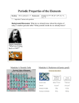 Periodic Properties of the Elements