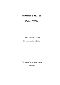 TEACHER`S NOTES EVOLUTION