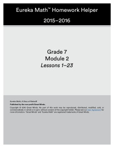 Grade 7 Module 2 Lessons 1–23 Eureka Math