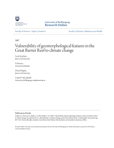 Vulnerability of geomorphological features in the Great Barrier Reef