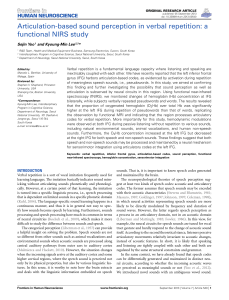 Articulation-based sound perception in verbal repetition: a functional